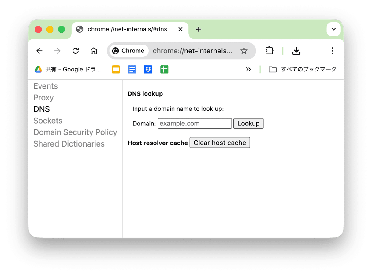 ChromeのDNSキャッシュもクリアを